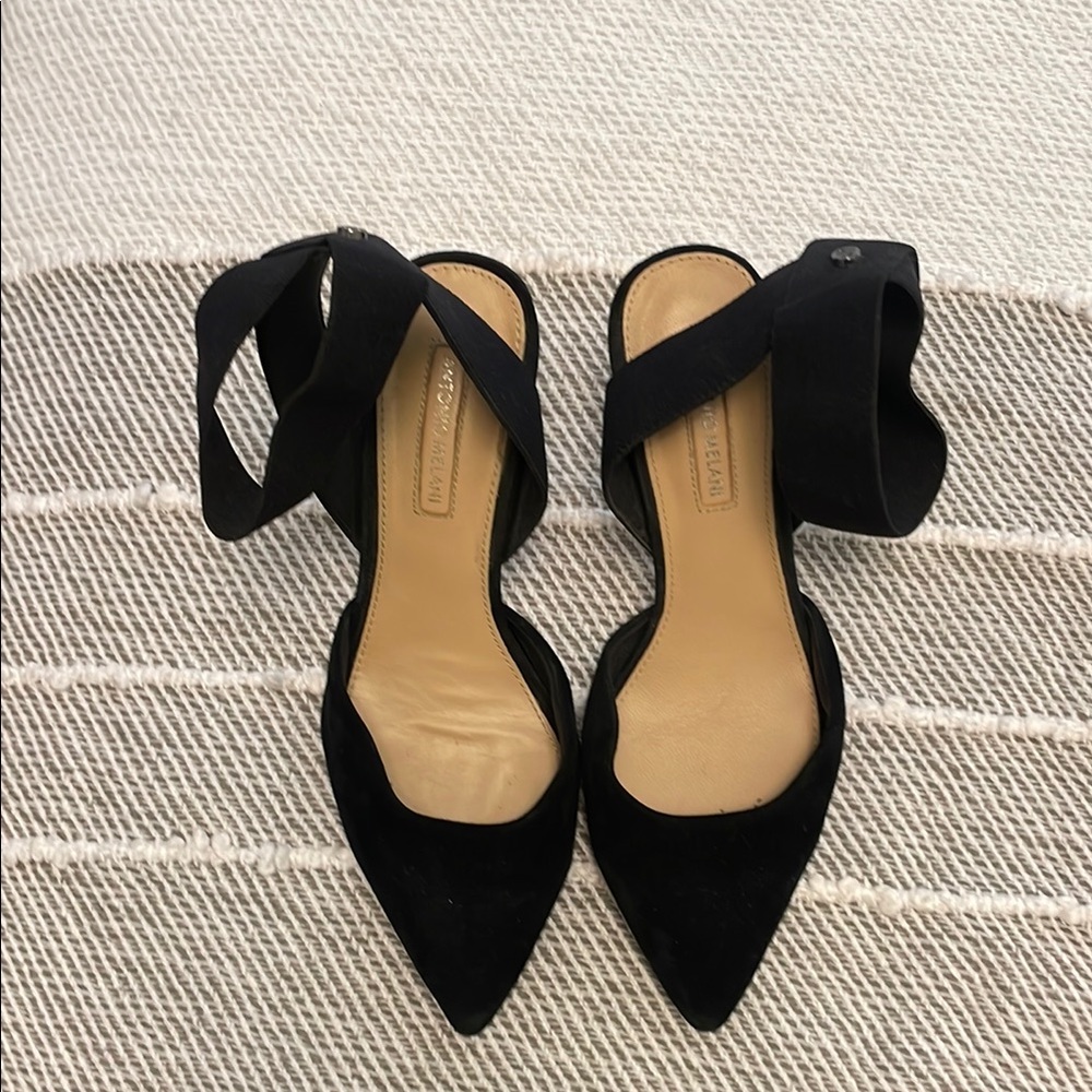 Antonio Melani Black Suede Heels
